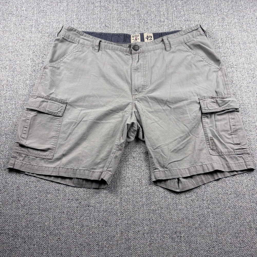 RedHead Cargo Shorts Men's 42 Gray Flat Front Multi-Pocket Casual Cotton